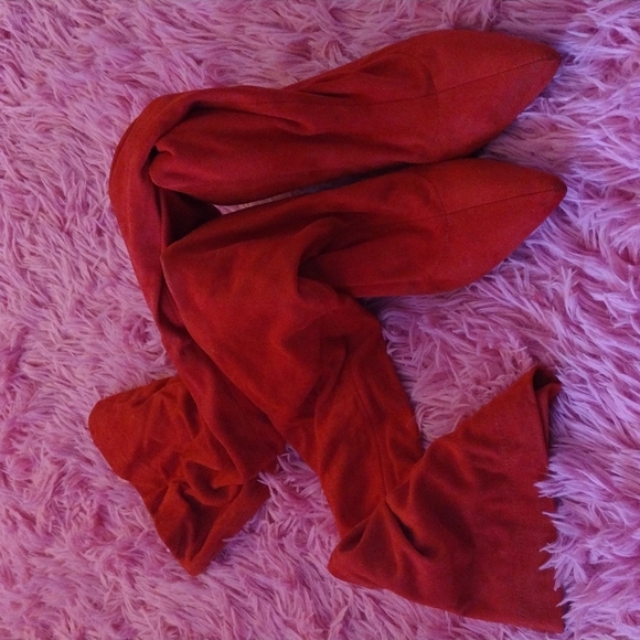 Inc Red Sock Over The Knee Boots - Picture 2 of 9